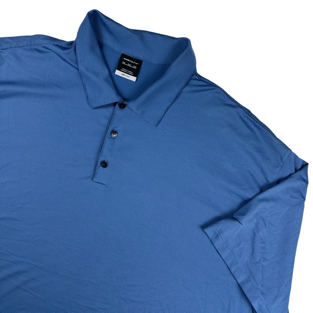 Nike Golf Dri-FIT Polo Shirt Mens 4XL Blue Short Sleeve Micro Ribbed Performance